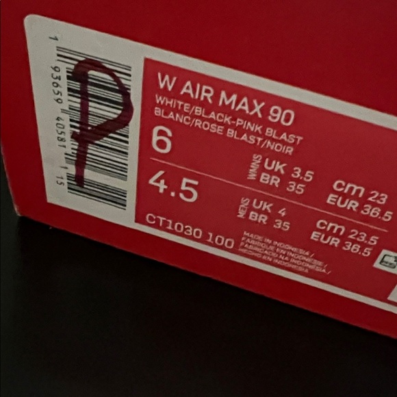 Nike Women’s Air Max 90White Hot Pink Neon Yellow Accent Sneakers - Size 6 - Picture 8 of 8